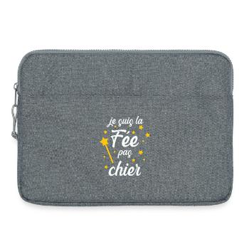 Je suis la Fée pas chier ! - Sacoche pour ordinateur portable 15 pouces - gris chiné - Devant