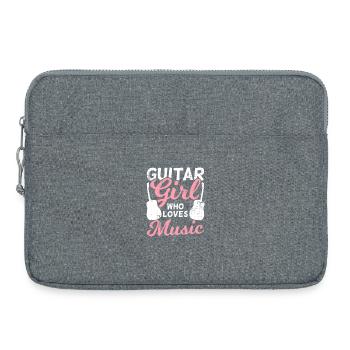 Gitarrenmädchen das die Musik liebt - Laptoptasche 15" - Grau meliert - Vorne