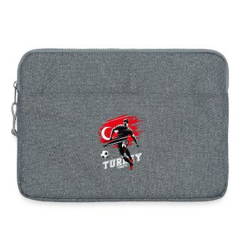 Football Turquie Türkiye Flag Joueur de drapeau - Sacoche pour ordinateur portable 15 pouces - gris chiné - Devant