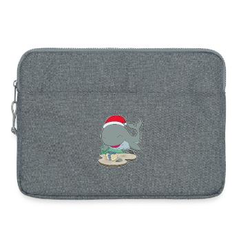 Forfait Noël des baleines - Sacoche pour ordinateur portable 15 pouces - gris chiné - Devant
