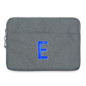 Buchstabe E - Anfangsbuchstabe E - Laptoptasche 15" - Grau meliert - Vorne