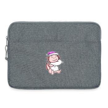 Axolotl Fatigué Dormir Dans Fille Endormie - Sacoche pour ordinateur portable 15 pouces - gris chiné - Devant