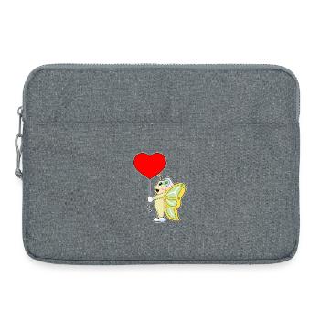 Butterfly Bride Heart Wedding - Laptop bag 15" - heather grey - Front