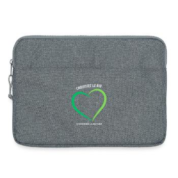 Choose organic Choose nature - Laptop bag 15" - heather grey - Front
