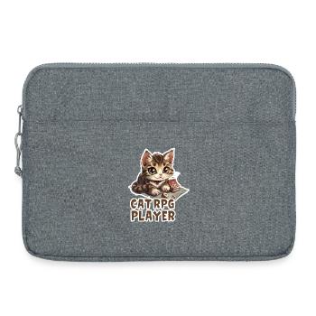 Katzen RPG Player W20 Rollenspiel Shirt - Laptoptasche 15" - Grau meliert - Vorne
