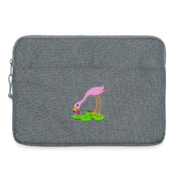 Fleur de flamant rose - Sacoche pour ordinateur portable 15 pouces - gris chiné - Devant