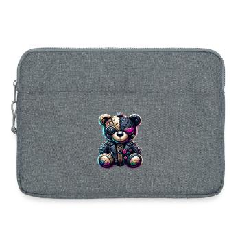 Punk Emo Plüsch Teddybär - Laptoptasche 15" - Grau meliert - Vorne