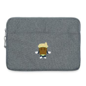 Méditation de fitness au café Yoga - Sacoche pour ordinateur portable 15 pouces - gris chiné - Devant