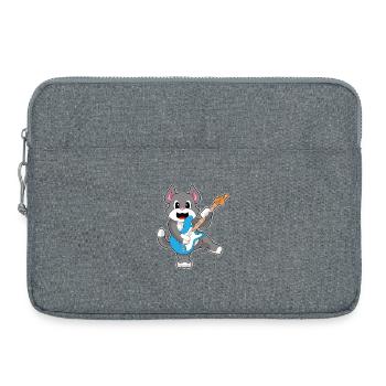 Katze Musiker Gitarre Musik - Laptoptasche 15" - Grau meliert - Vorne