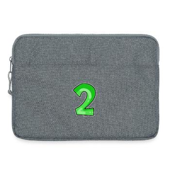 Two - 2 - Number Number - Laptop bag 15" - heather grey - Front