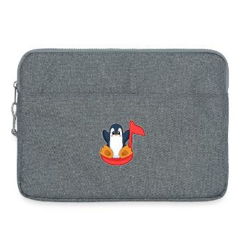 Penguin Musical Note - Laptop bag 15" - heather grey - Front