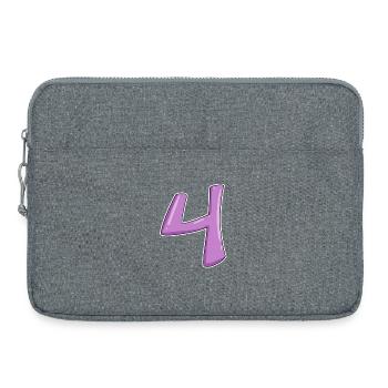 4 - Vier Zahl Nummer - Laptoptasche 15" - Grau meliert - Vorne