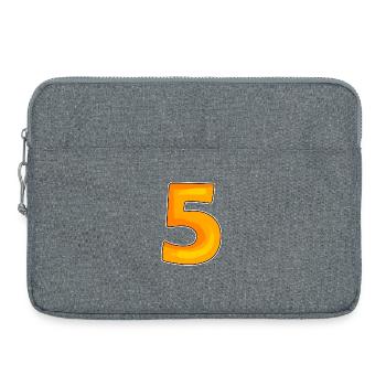 Zahl 5 Nummer - Laptoptasche 15" - Grau meliert - Vorne