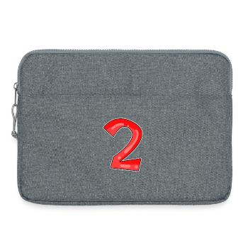 Zwei - 2 - Nummer Zahl - Laptoptasche 15" - Grau meliert - Vorne