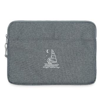Dessin de planche à voile - Sacoche pour ordinateur portable 15 pouces - gris chiné - Devant