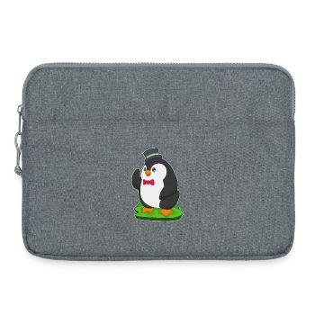 Mariage avec le chapeau haut-de-forme du marié pingouin - Sacoche pour ordinateur portable 15 pouces - gris chiné - Devant