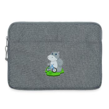 Nilpferd Fahrrad - Laptoptasche 15" - Grau meliert - Vorne