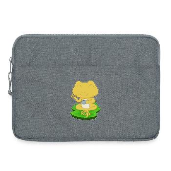 Frosch Tasse Kaffee - Laptoptasche 15" - Grau meliert - Vorne