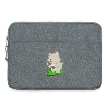 Cat Cooking Bowl Cooking - Laptop bag 15" - heather grey - Front