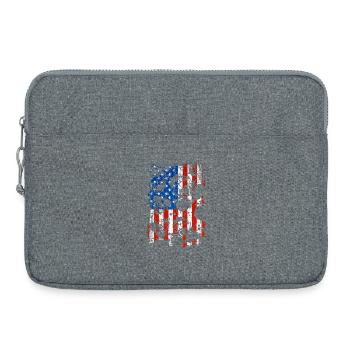 Crâne USA Pride - Sacoche pour ordinateur portable 15 pouces - gris chiné - Devant