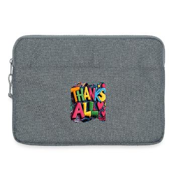 Joyeux merci Graffiti Design - Sacoche pour ordinateur portable 15 pouces - gris chiné - Devant