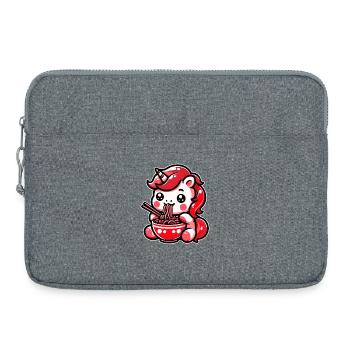 Japonais Kawaii Licorne Ramen Cuisine Asiatique - Sacoche pour ordinateur portable 15 pouces - gris chiné - Devant