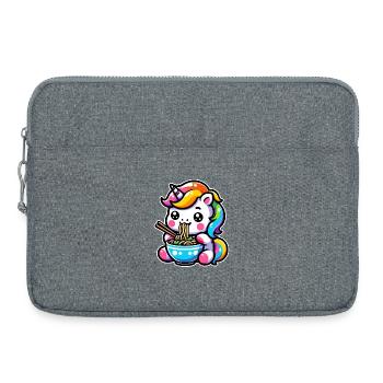 Japonais Kawaii Licorne Ramen Cuisine Asiatique - Sacoche pour ordinateur portable 15 pouces - gris chiné - Devant