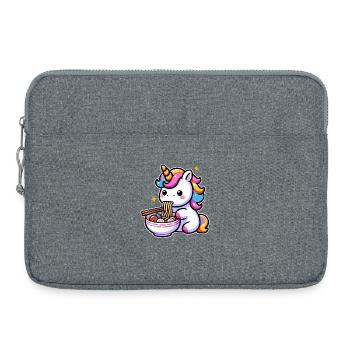 Japonais Kawaii Licorne Ramen Cuisine Asiatique - Sacoche pour ordinateur portable 15 pouces - gris chiné - Devant