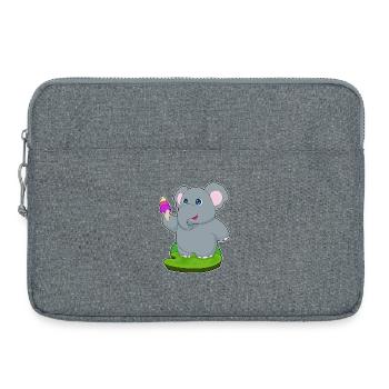 Elephant Waffle Ice Cream - Laptop bag 15" - heather grey - Front