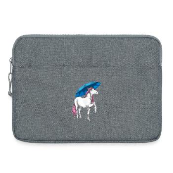 Einhorn Regenschirm - Laptoptasche 15" - Grau meliert - Vorne