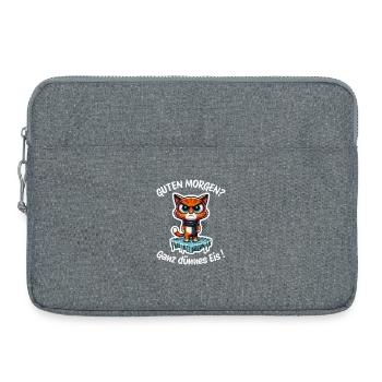 Very thin – morning cat - Laptop bag 15" - heather grey - Front