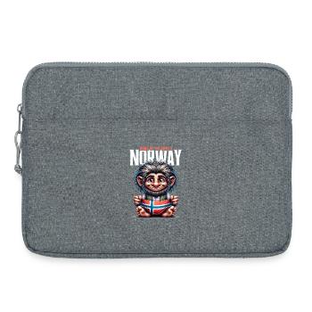 Norwegischer Troll mit Flagge – Heimat der Trolle - Laptoptasche 15" - Grau meliert - Vorne