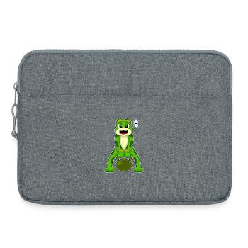 Frosch Bodybuilder Hantel Bodybuilding - Laptoptasche 15" - Grau meliert - Vorne