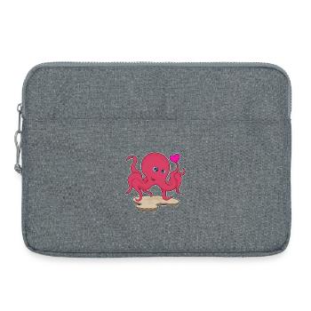 Cœur de pieuvre - Sacoche pour ordinateur portable 15 pouces - gris chiné - Devant