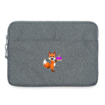 Fuchs Geburtstag Kuchen - Laptoptasche 15" - Grau meliert - Vorne