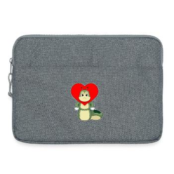 Cœur de chenille - Sacoche pour ordinateur portable 15 pouces - gris chiné - Devant
