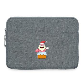 Wurm Weihnachten Weihnachtsmann - Laptoptasche 15" - Grau meliert - Vorne