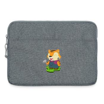 Tiger Miner Pickaxe Mining - Laptop bag 15" - heather grey - Front