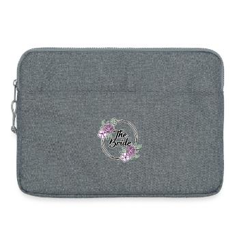 Motif de mariée - Sacoche pour ordinateur portable 15 pouces - gris chiné - Devant