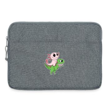 Dino Motif Dinosaure Axolotl Motif Enfants - Sacoche pour ordinateur portable 15 pouces - gris chiné - Devant