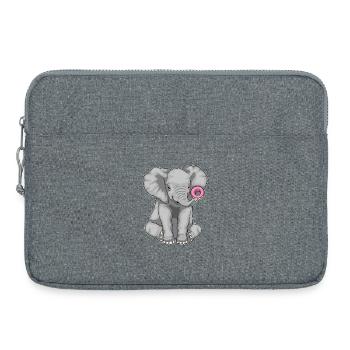 Elephant Donut - Laptop bag 15" - heather grey - Front