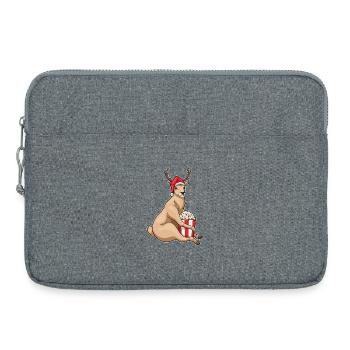 Reindeer Christmas Popcorn - Laptop bag 15" - heather grey - Front