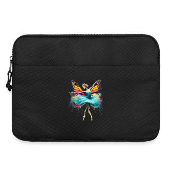 Ballerina mit Schmetterlingsflügeln, Schmetterlingen, Tutu - Laptoptasche 15" - Schwarz - Vorne