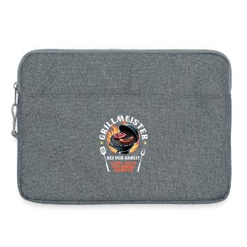 Grillmeister Grill Grillen BBQ Barbecue Spruch - Laptoptasche 15" - Grau meliert - Vorne