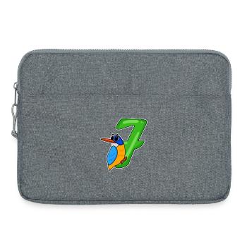 7. Geburtstag Motiv Vogel - 7 jahre alt - Laptoptasche 15" - Grau meliert - Vorne