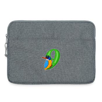 9th Birthday Motif Bird - 9 Years - Laptop bag 15" - heather grey - Front