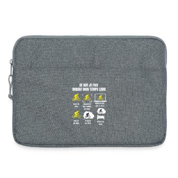 Ce Que Je Fais Durant Mon Temps Libre Vélo - Sacoche pour ordinateur portable 15 pouces - gris chiné - Devant