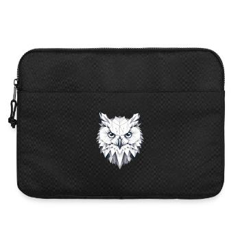 geometrische Schnee-Eule- Polygonen Motiv - Laptoptasche 15" - Schwarz - Vorne