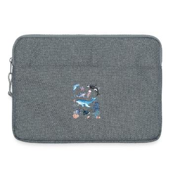 Underwater world, marine animals - Laptop bag 15" - heather grey - Front