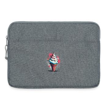 Crème glacée Vintage - Sacoche pour ordinateur portable 15 pouces - gris chiné - Devant